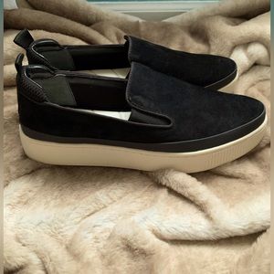 Franco Sarto Black Platform Slip On Sneakers